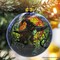 Witch and Black Cat Stained Glass Handblown Ornament, Spooky Halloween Decor